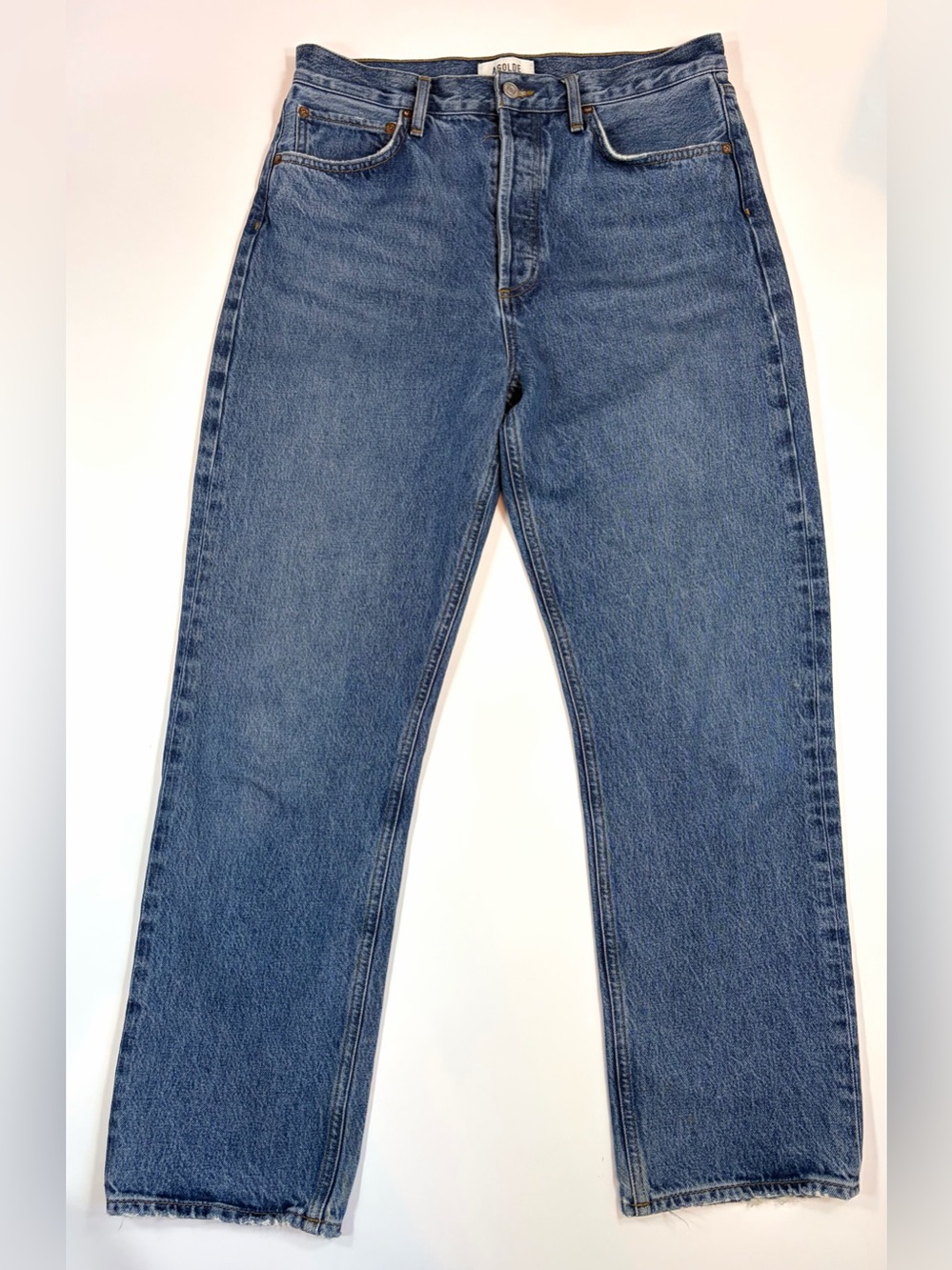 AGOLDE 90’s Pinch Waist Jean Size 29 High Rise Straight Leg Raw Hem